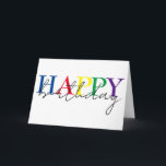 Tarjeta Feliz cumpleaños colorido simple<br><div class="desc">Este diseño se puede personalizar eligiendo la opción Editar diseño. También puede transferir a otros artículos. Póngase en contacto conmigo en colorflowcreations@gmail.com o utilice la opción de chat en la parte superior de la página si desea tener este diseño en otro producto o necesita ayuda. Ver más de mis diseños...</div>