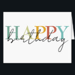 Tarjeta Feliz cumpleaños colorido simple<br><div class="desc">Este diseño se puede personalizar eligiendo la opción Editar diseño. También puede transferir a otros artículos. Póngase en contacto conmigo en colorflowcreations@gmail.com o utilice la opción de chat en la parte superior de la página si desea tener este diseño en otro producto o necesita ayuda. Ver más de mis diseños...</div>