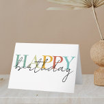 Tarjeta Feliz cumpleaños colorido simple<br><div class="desc">Este diseño se puede personalizar eligiendo la opción Editar diseño. También puede transferir a otros artículos. Póngase en contacto conmigo en colorflowcreations@gmail.com o utilice la opción de chat en la parte superior de la página si desea tener este diseño en otro producto o necesita ayuda. Ver más de mis diseños...</div>