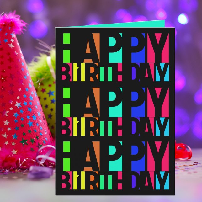 Tarjeta Feliz cumpleaños colorido y muchos más (Subido por el creador)
