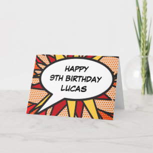 Tarjeta FELIZ CUMPLEAÑOS Comic Book Pop Art