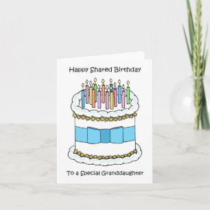 Tarjeta Feliz cumpleaños compartido a la nieta
