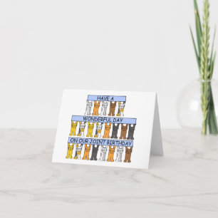 Tarjeta Feliz cumpleaños compartido del mismo día