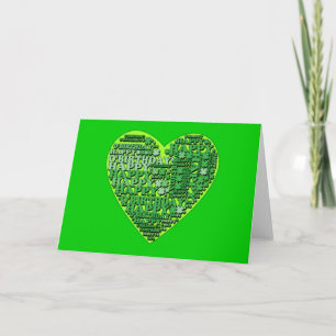 Tarjeta Feliz cumpleaños con camisetas y regalos de Heart