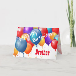 Tarjeta Feliz cumpleaños con el hermano de los globos