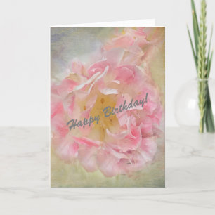 Tarjeta Feliz cumpleaños con flores encantadoras (P)