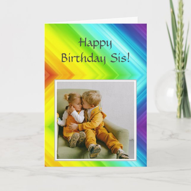 Tarjeta Feliz cumpleaños con foto a personalizar (Anverso)