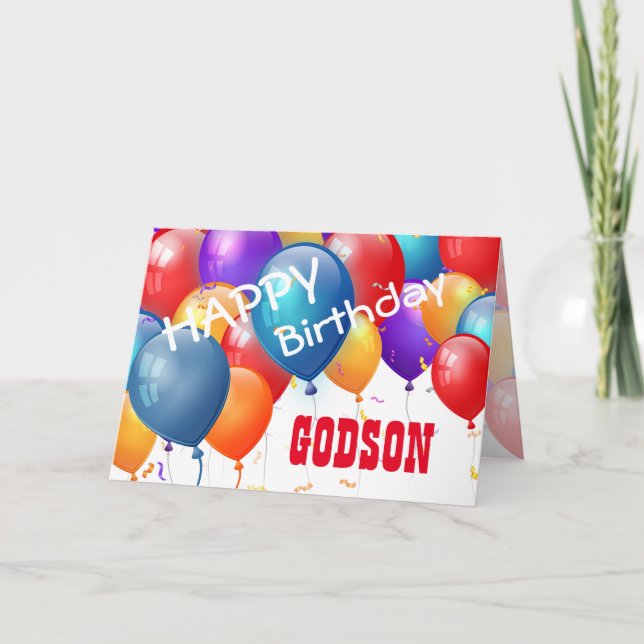 Tarjeta Feliz cumpleaños con Globos GODSON (Anverso)