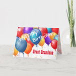 Tarjeta Feliz cumpleaños con globos GRANDSON<br><div class="desc">Feliz cumpleaños con globos coloridos GRANDSON. Este diseño festivo con sus globos coloridos que puedes personalizar con un año de cumpleaños, nombre y sentimiento hace una tarjeta de felicitación de cumpleaños única para un GRANDSON muy especial. () El texto es personalizable. Se puede personalizar para cualquier año de cumpleaños y...</div>