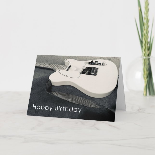 Tarjeta Feliz cumpleaños con guitarra (Anverso)