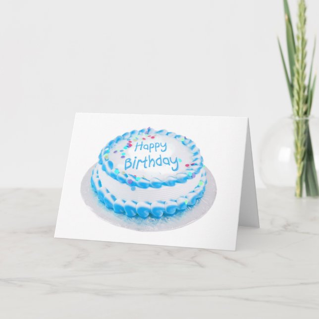 Tarjeta Feliz cumpleaños con helado azul (Anverso)