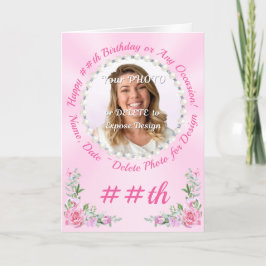 Tarjeta Feliz cumpleaños con la subida de fotos y el nombr