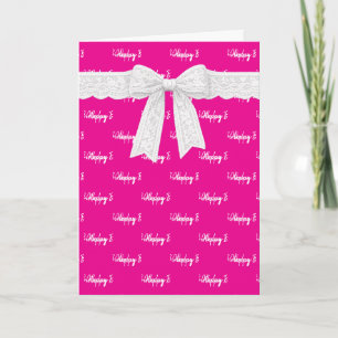 Tarjeta Feliz Cumpleaños Con Lazo Blanco