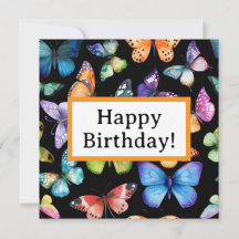 Feliz cumpleaños con mariposas