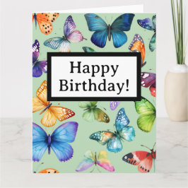 Tarjeta Feliz cumpleaños con mariposas