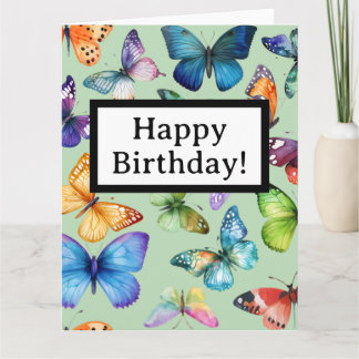 Tarjeta Feliz cumpleaños con mariposas