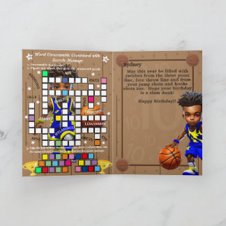 Tarjeta Feliz Cumpleaños con Mensaje Secreto de Baloncesto