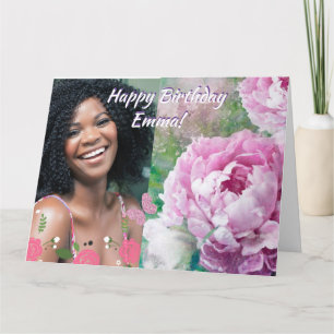 Tarjeta Feliz cumpleaños con nombre personal y foto