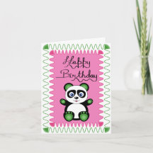 Feliz cumpleaños con Panda verde