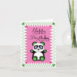 Tarjeta Feliz cumpleaños con Panda verde