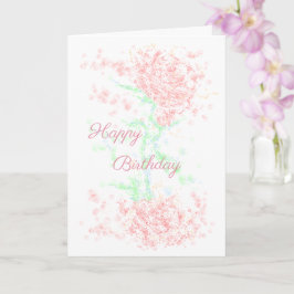 Tarjeta Feliz Cumpleaños con rosa simple