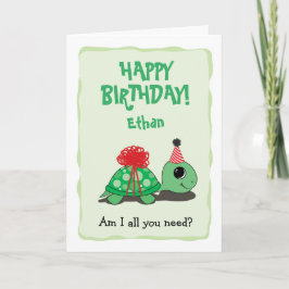 Tarjeta Feliz cumpleaños con tortuga