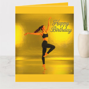 TARJETA FELIZ CUMPLEAÑOS CON UN CHICA DE BAILE