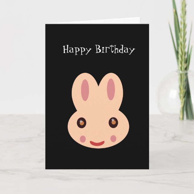 Tarjeta Feliz cumpleaños: Conejo (Anverso)