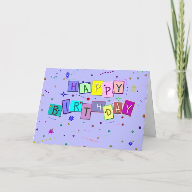 Tarjeta Feliz cumpleaños Confetti (Anverso)