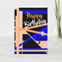 "Feliz cumpleaños" Coral Blue Abstract Art Car