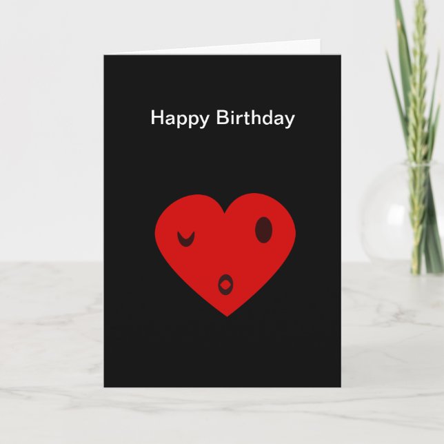 Tarjeta Feliz cumpleaños corazón (Anverso)