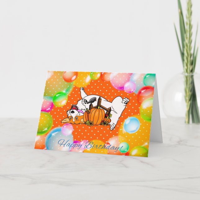 Tarjeta Feliz cumpleaños Corgi (Anverso)
