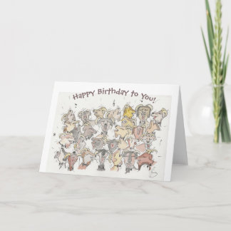 Tarjeta Feliz cumpleaños Coro de cabras