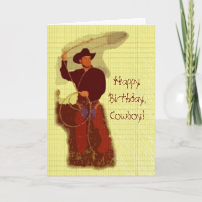 Tarjeta ¡Feliz cumpleaños, Cowboy! (Anverso)