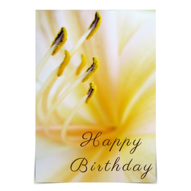 Tarjeta "Feliz Cumpleaños" Cream Lily (Subido por el creador)