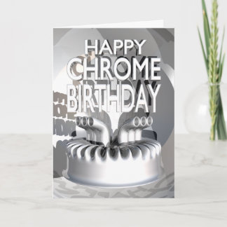 Tarjeta Feliz cumpleaños cromado