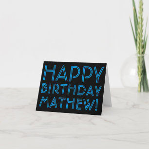 Tarjeta Feliz Cumpleaños (CUALQUIER NOMBRE)   Azul y Negro