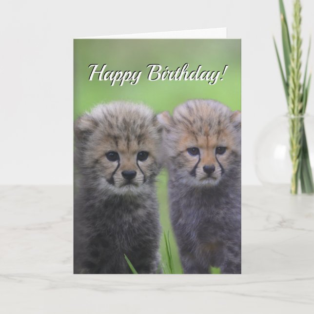 Tarjeta Feliz cumpleaños, cuentos hermanos chitas (Anverso)