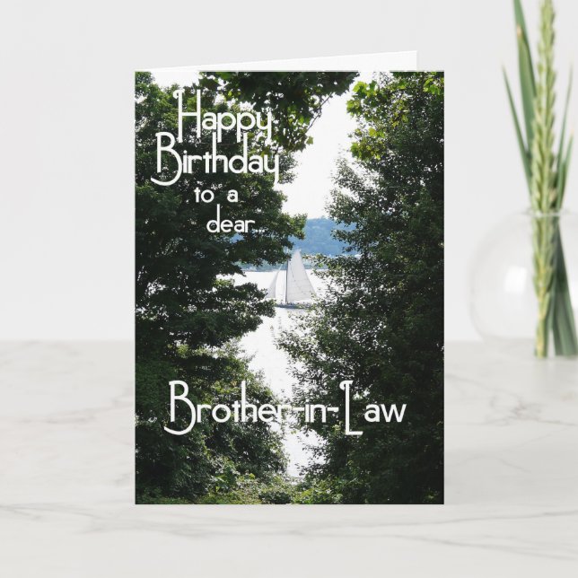 Tarjeta Feliz cumpleaños, cuñado/barco de vela (Anverso)