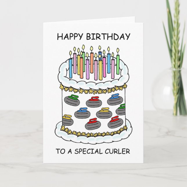 Tarjeta Feliz cumpleaños Curling Stones (Anverso)