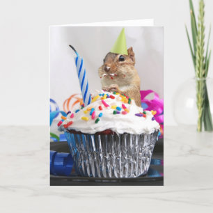 Tarjeta Feliz Cumpleaños Cute Little Chipmunk