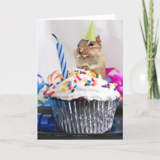 Tarjeta Feliz Cumpleaños Cute Little Chipmunk