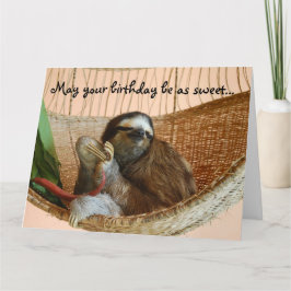 Tarjeta Feliz Cumpleaños Cute Sloth
