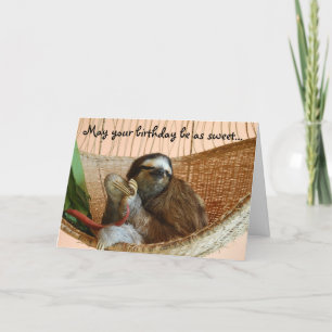 Tarjeta Feliz Cumpleaños Cute Sloth