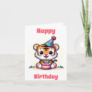 Tarjeta Feliz cumpleaños Cute Tiger Cub