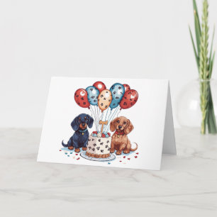 Tarjeta Feliz cumpleaños, Dachshund Dogs