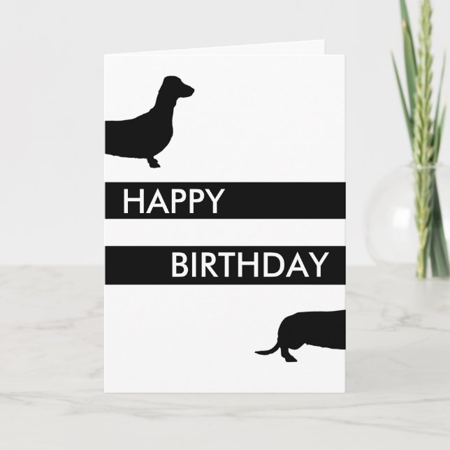 Tarjeta Feliz cumpleaños Dachshund Sausage Dog (Anverso)