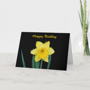 Tarjeta Feliz cumpleaños, Daffodil en los aceites