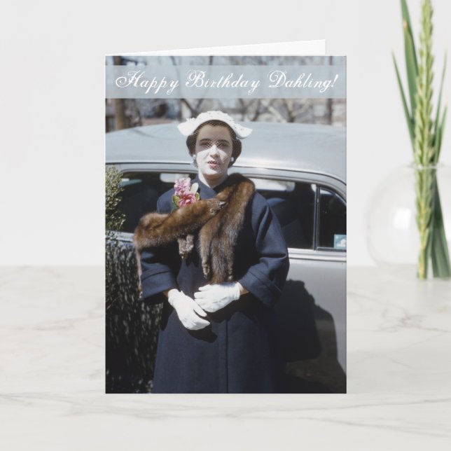 Tarjeta Feliz cumpleaños Dahling Diva (Anverso)