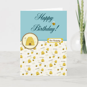Tarjeta ¡Feliz cumpleaños de Bee!